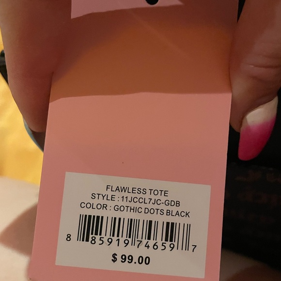 NWT Juicy Couture Flawless Tote Black Gothic Logo Canvas $99 - Picture 7 of 7